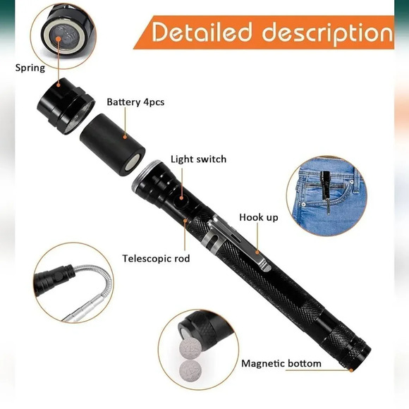 Flashlight Pickup Magnetic Tool NWOT - Picture 4 of 15